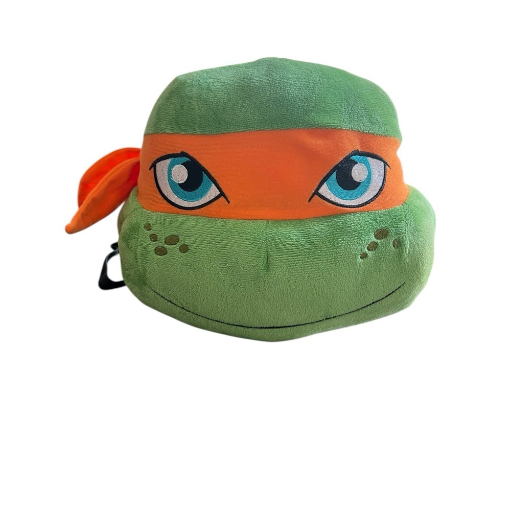 TMNT Teenage Mutant Ninja Turtles Orange MIKEY Plush Head Backpack NWT Travel